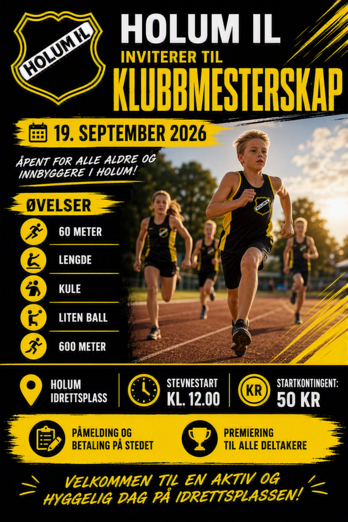Vi inviterer til Klubbmesterskap 19/9